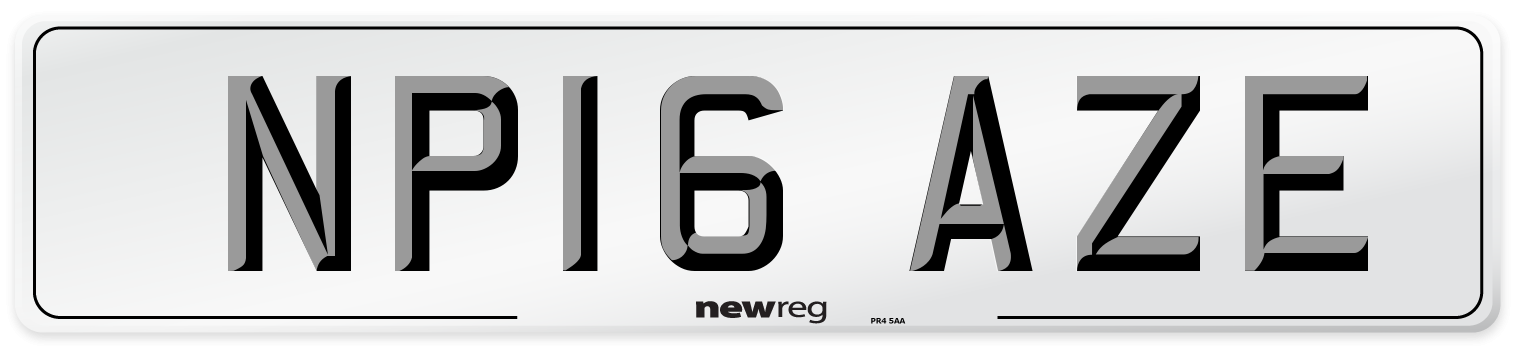 NP16 AZE Number Plate from New Reg